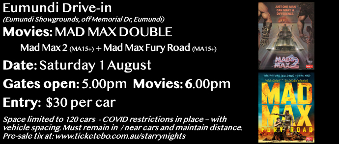 🎥 Eumundi Drive-In ~ MAD MAX DOUBLE